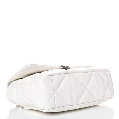 Chanel Lambskin Quilted Large Chanel 19 Flap White 4 of 12