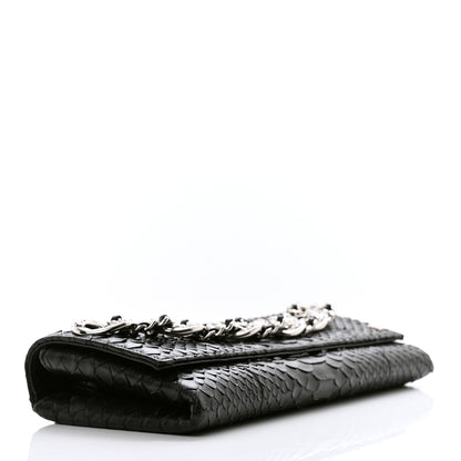 Chanel Snakeskin Baguette Crystal Clutch Black 4 of 9