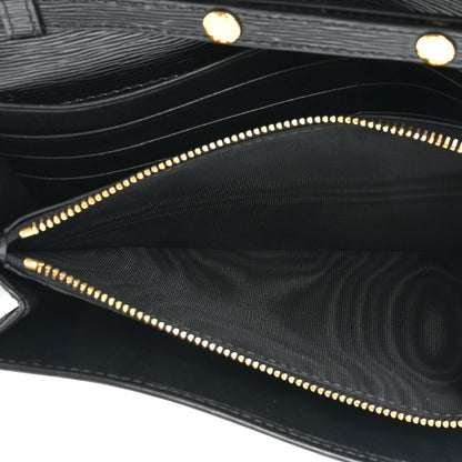 Prada Vitello Move Metal Oro Chain Wallet Black 7 of 11