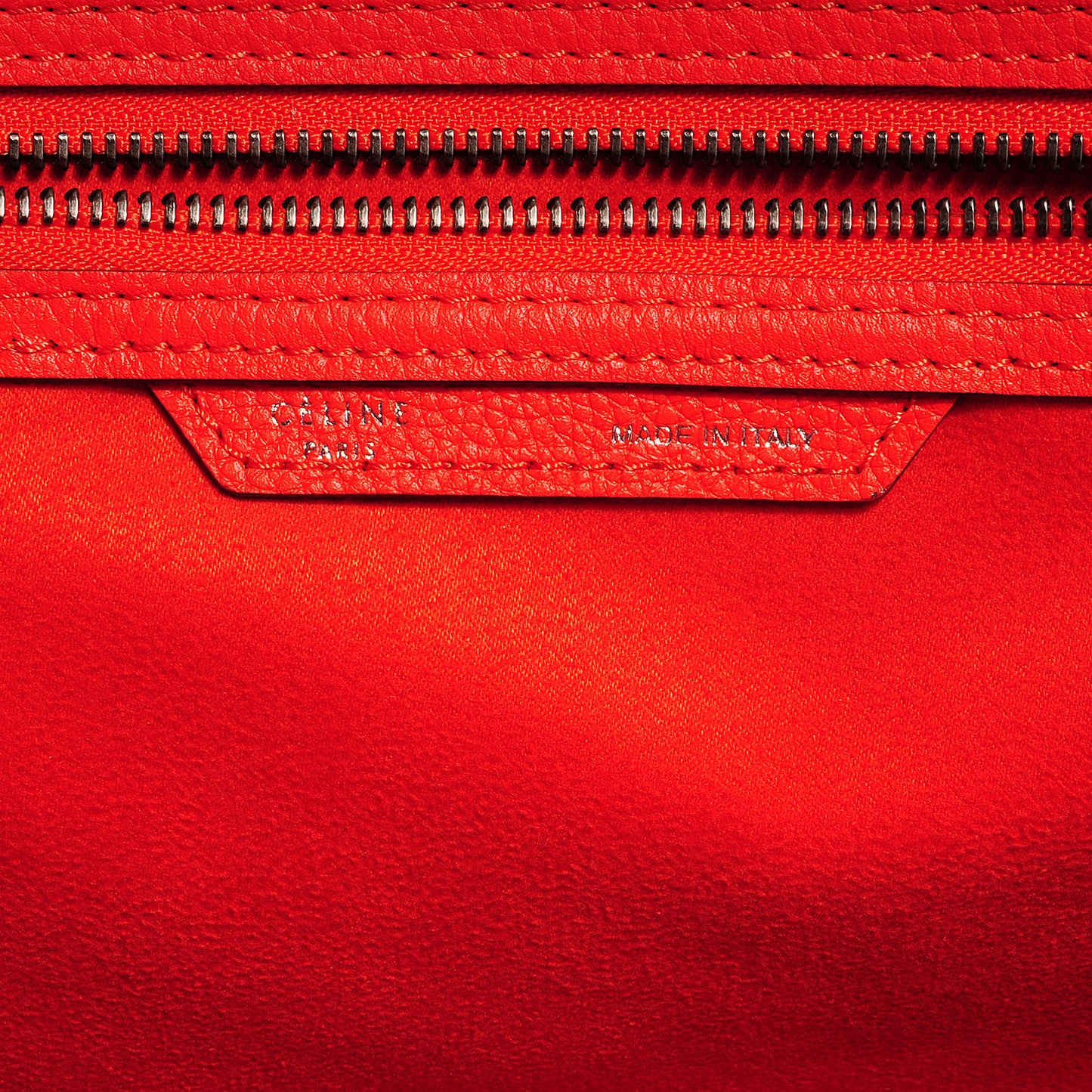 Drummed Calfskin Mini Luggage Vermillion