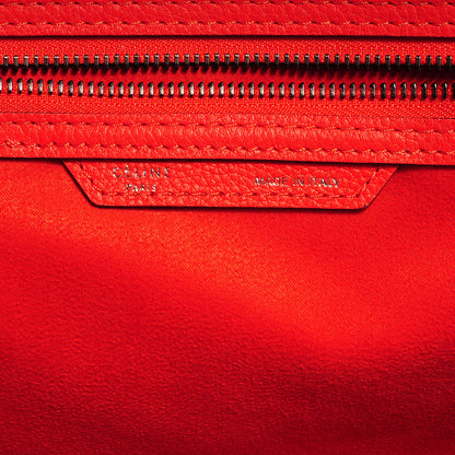 Celine Drummed Calfskin Mini Luggage Vermillion 6 of 8