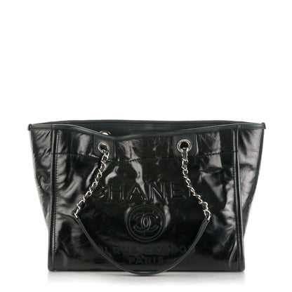 Chanel Glazed Calfskin Small Deauville Tote Black 1 of 7