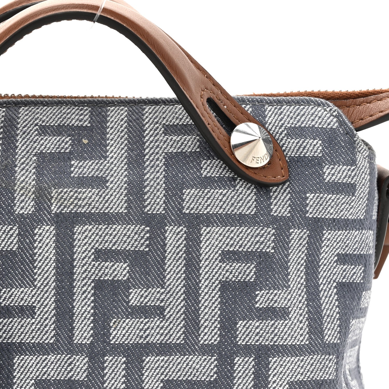 Fendi Denim Vitello Grace FF Mini By The Way Boston Bag  Blue 9 of 13