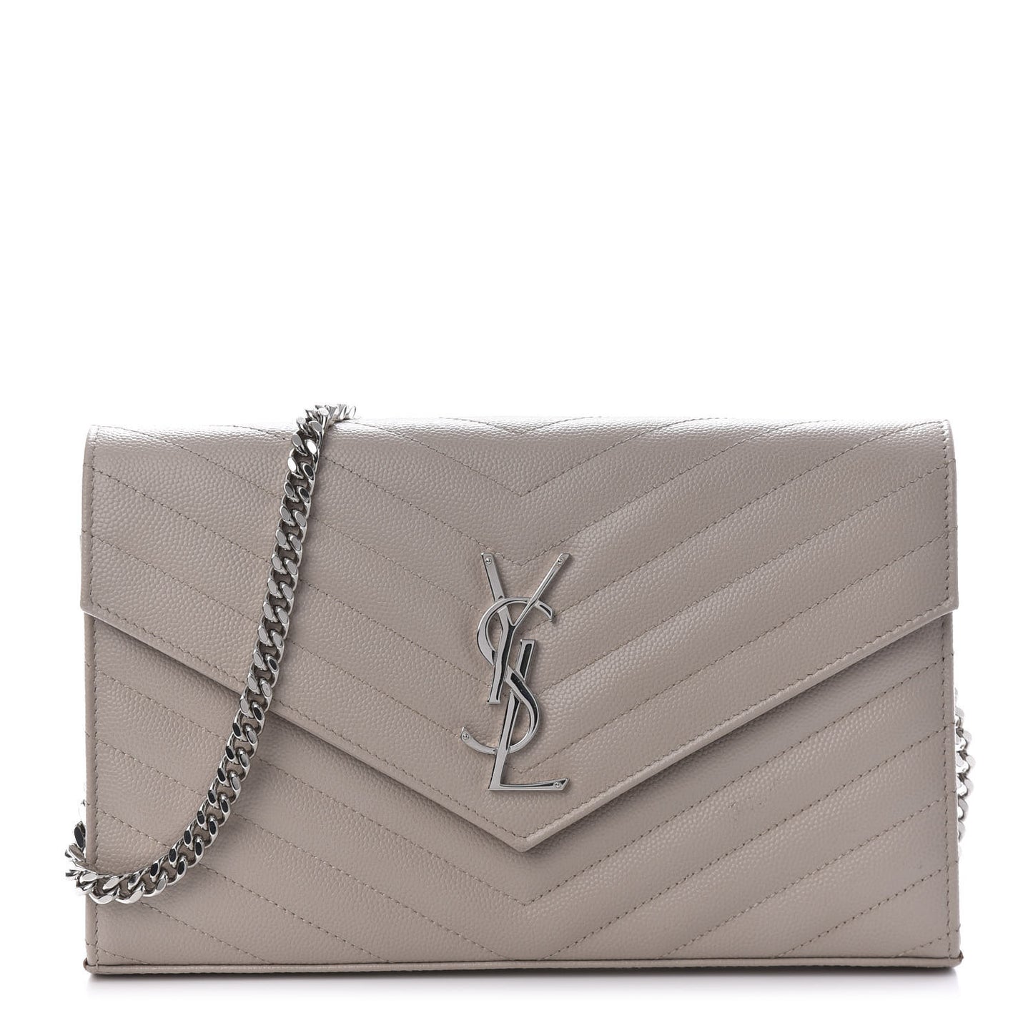 Grain De Poudre Matelasse Chevron Monogram Chain Wallet Rose Poudre