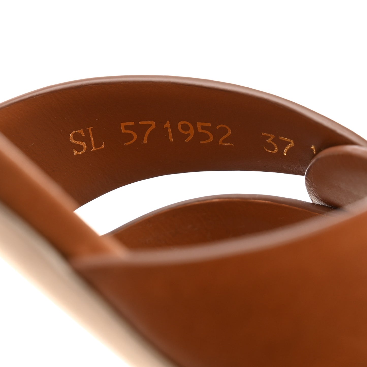 Calfskin Tribute 05 Slide Sandals 37.5 Amber