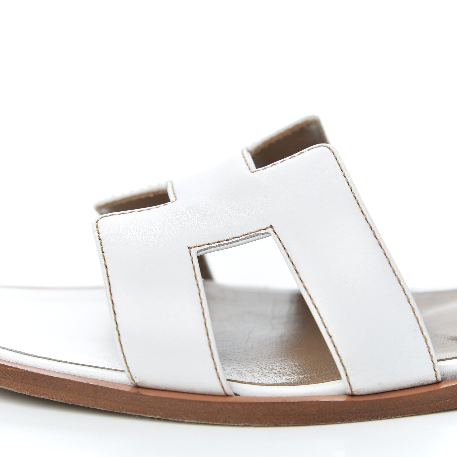 Hermes Box Calfskin Oran Sandals 36 White 13 of 20
