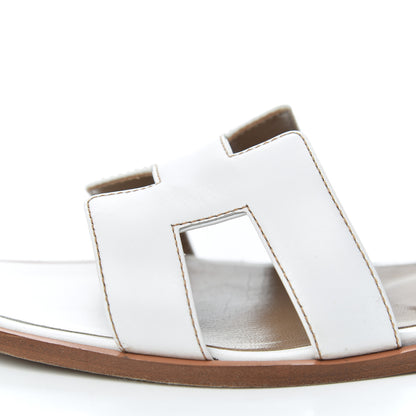 Hermes Box Calfskin Oran Sandals 36 White 13 of 20