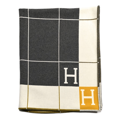 Hermes Wool Cashmere Avalon III Blanket Gris Soleil 1 of 3