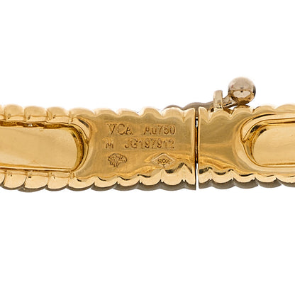 Van Cleef & Arpels 18K Yellow Gold Diamond Perlee Sweet Clovers Bracelet M 4 of 4