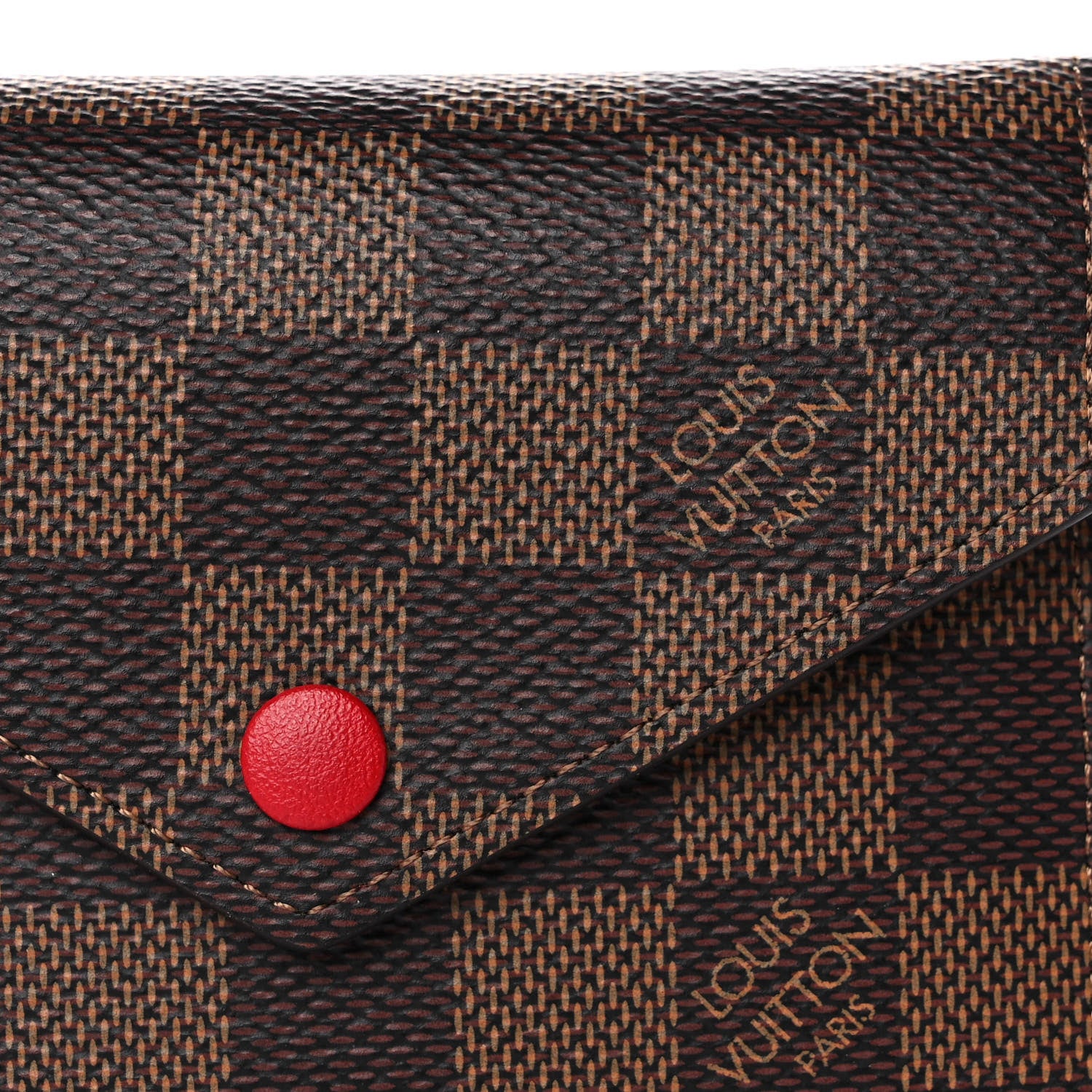 Louis Vuitton Damier Ebene Victorine Wallet Red 7 of 10