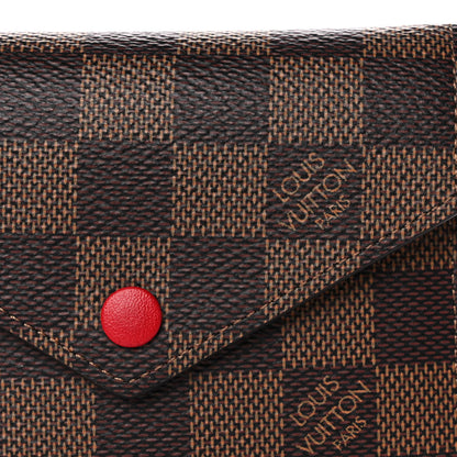 Louis Vuitton Damier Ebene Victorine Wallet Red 7 of 10