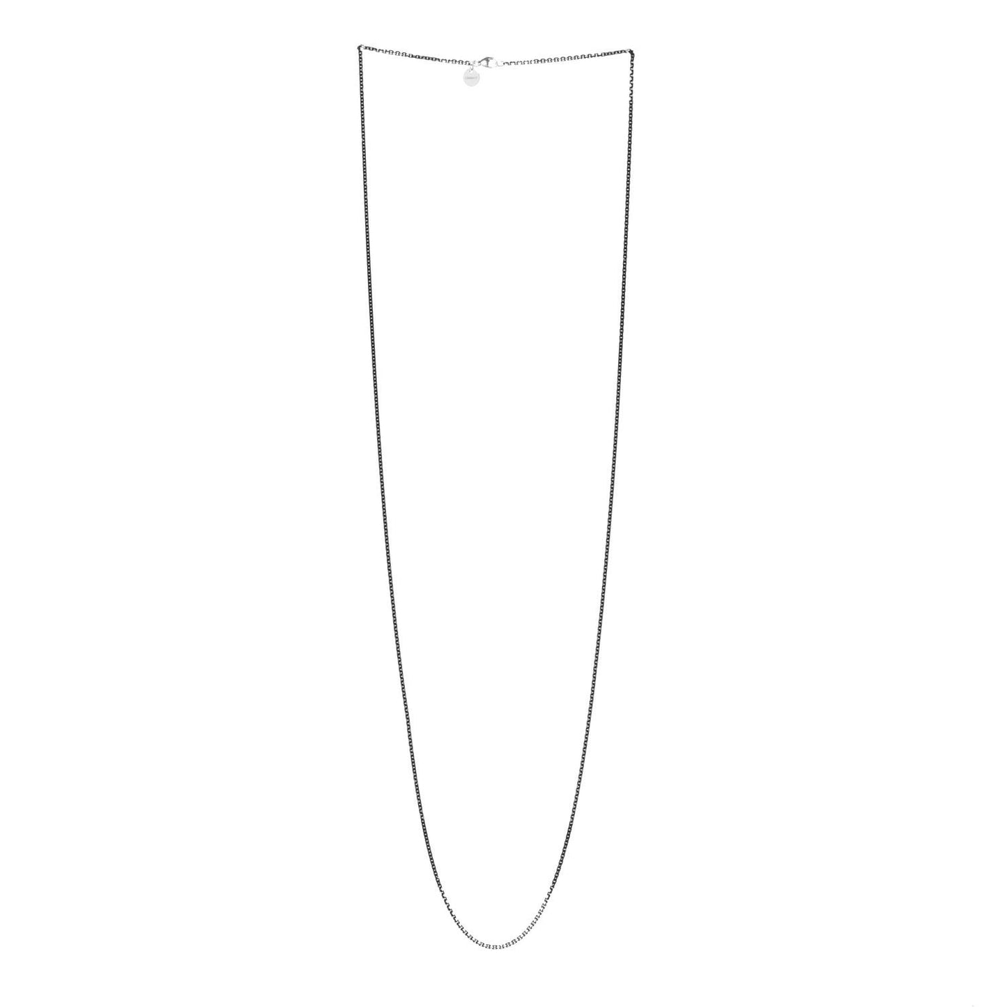 Sterling Silver Enamel 1.75mm Chain Necklace Black 30"