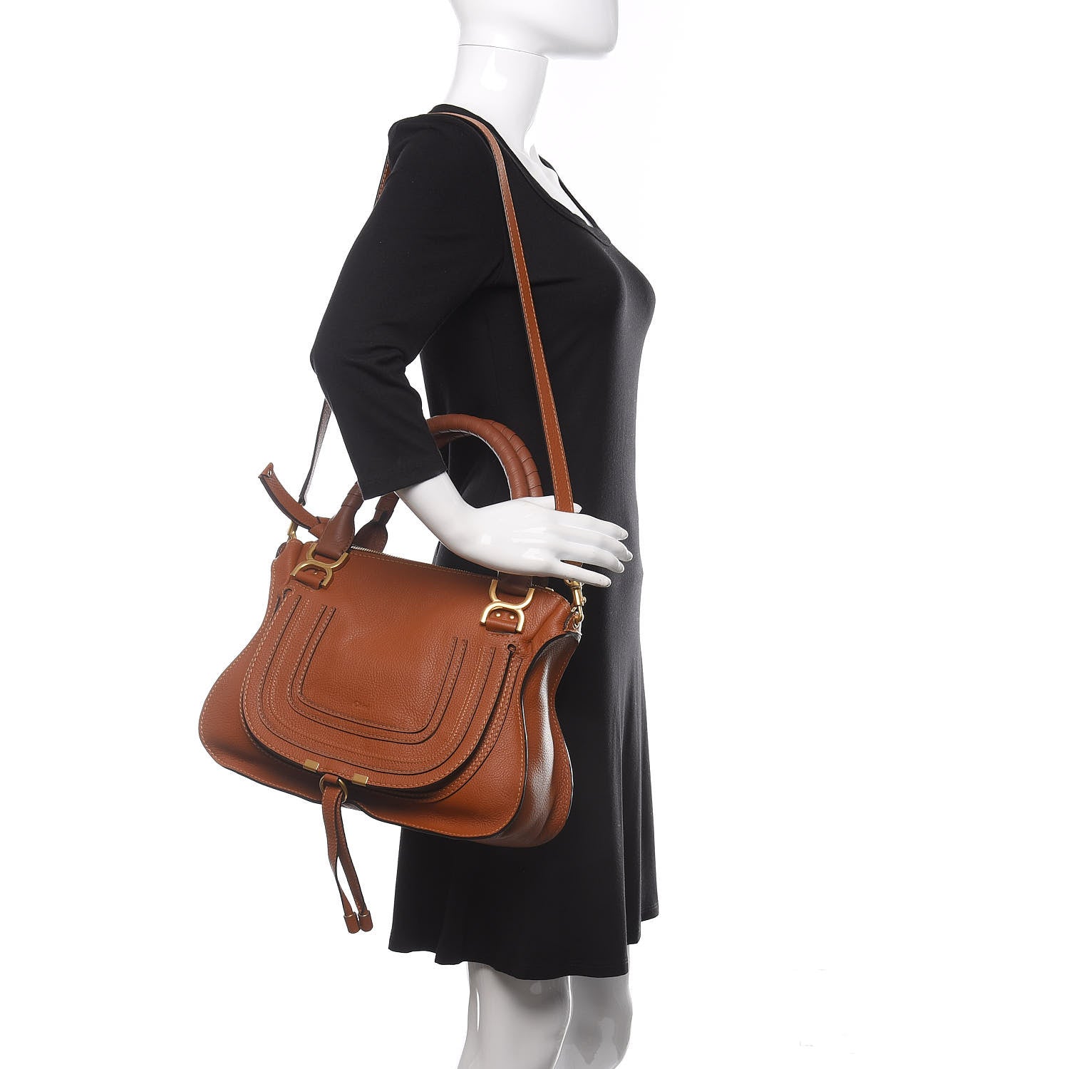 Chloe Calfskin Medium Marcie Satchel Tan 2 of 12