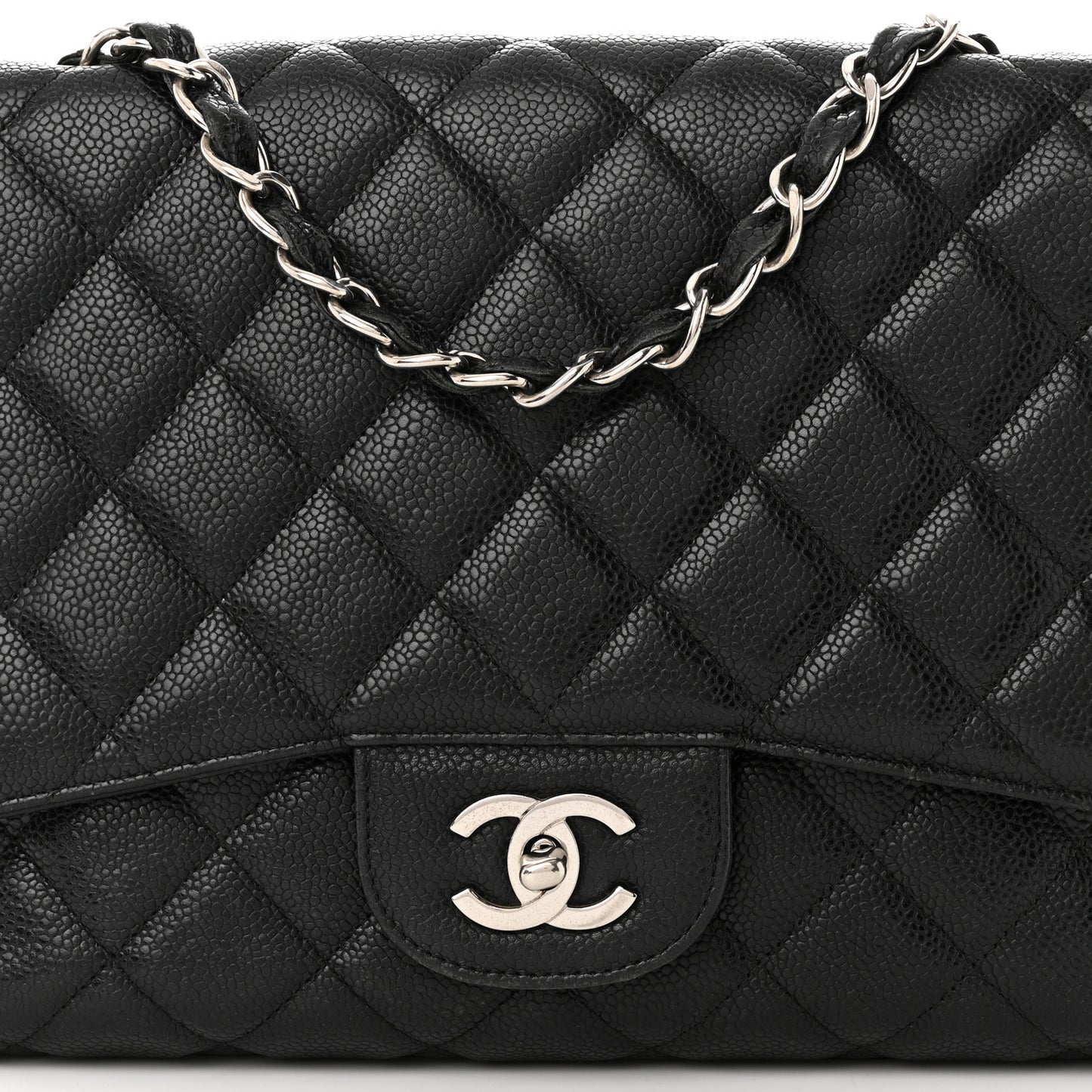 Caviar Quilted Jumbo Single Flap Black