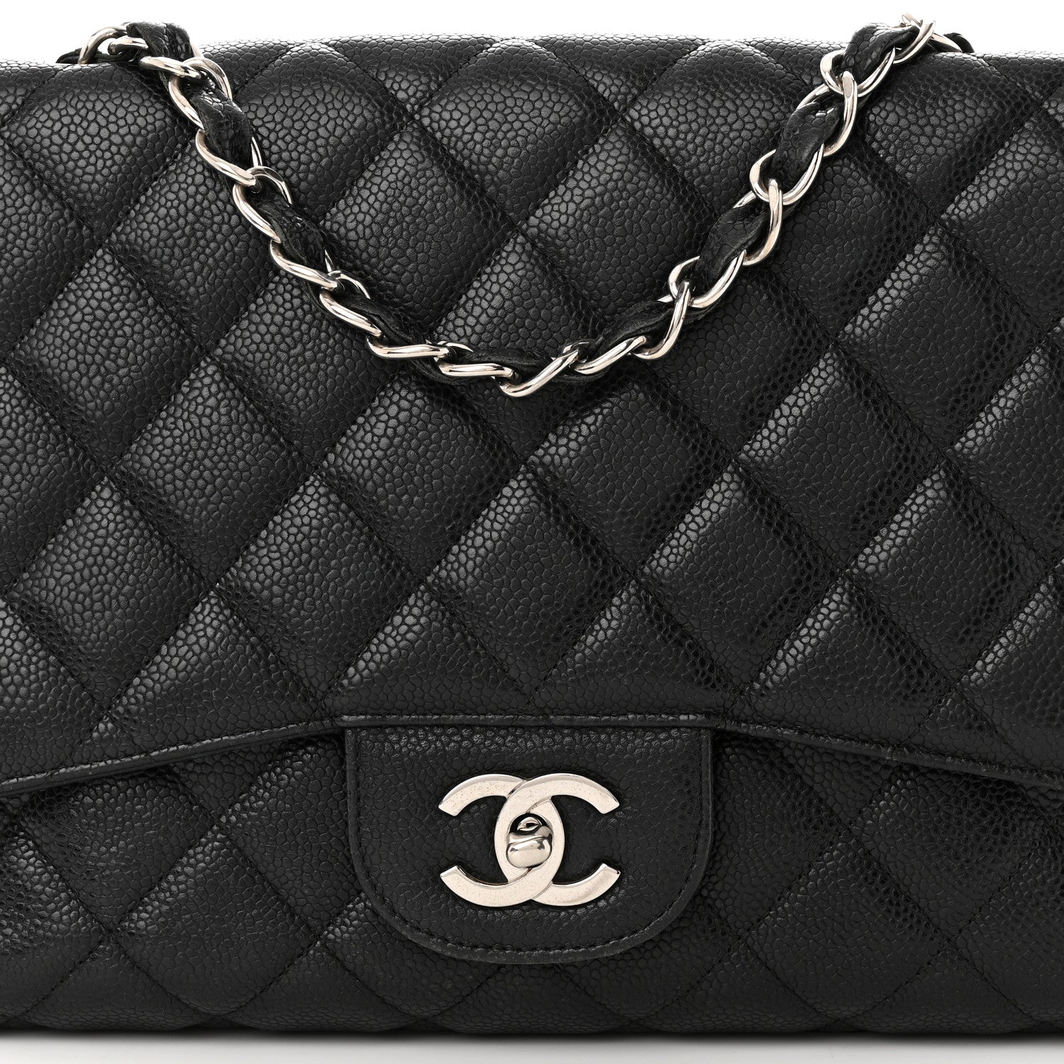 Chanel Caviar Quilted Jumbo Single Flap Black 8 of 13