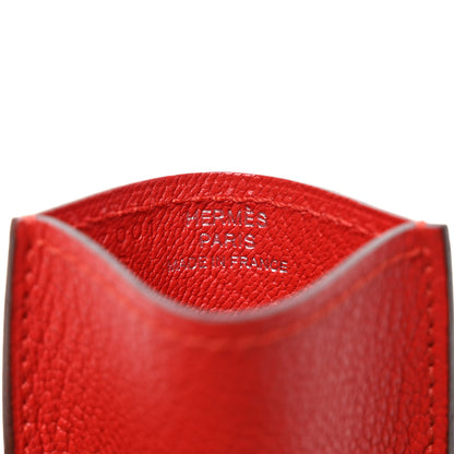 Hermes Chevre Mysore Diabolo Card Holder Case Rouge Tomate 7 of 7