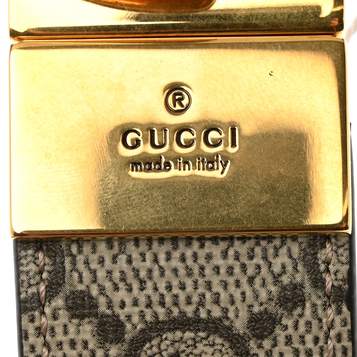 Gucci GG Supreme Monogram Plutone Calfskin Double G Reversible 30mm Belt 85 34 Beige Ebony Brown 5 of 6