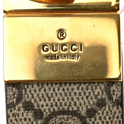 Gucci GG Supreme Monogram Plutone Calfskin Double G Reversible 30mm Belt 85 34 Beige Ebony Brown 5 of 6