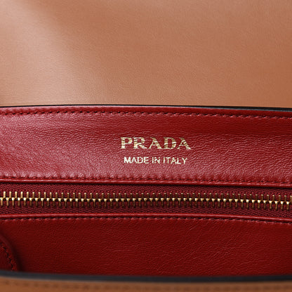Prada Saffiano Lux Large Sidonie Top Handle Bag Caramel 6 of 10