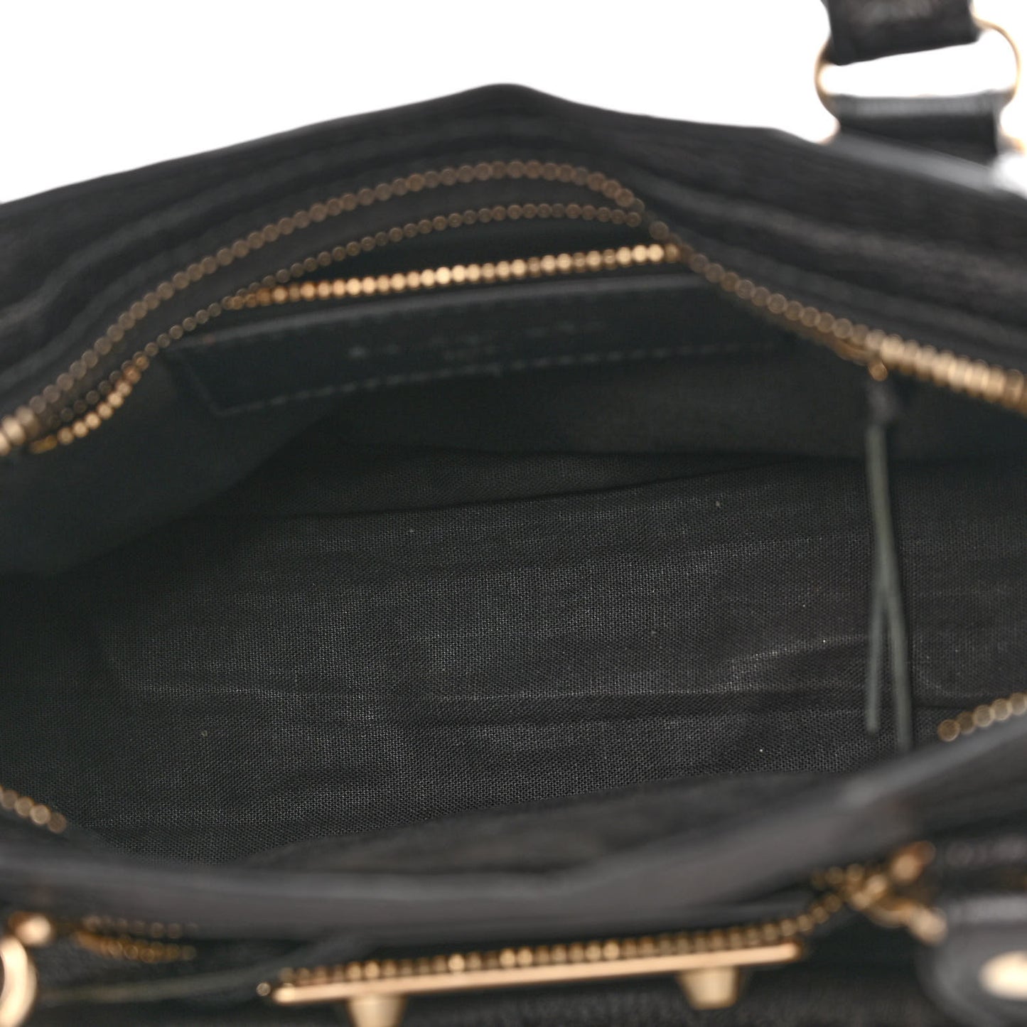 Chevre Gold Metallic Edge Hardware Mini City Black