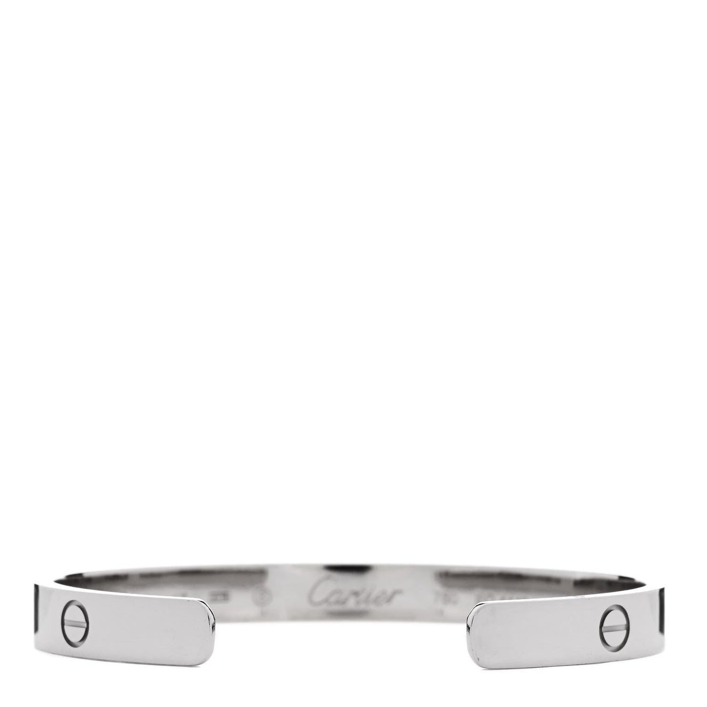 18K White Gold LOVE Cuff Bracelet 17