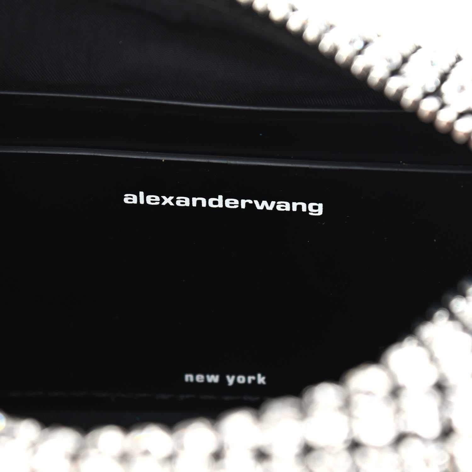 Alexander Wang Mesh Crystal Rhinestone Mini Heiress Pouch Black Silver 6 of 8