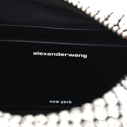 Alexander Wang Mesh Crystal Rhinestone Mini Heiress Pouch Black Silver 6 of 8