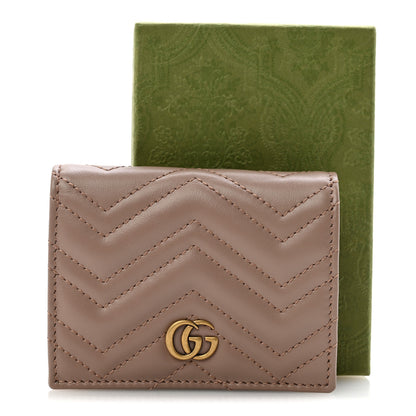 Gucci Calfskin Matelasse GG Marmont Card Case Wallet Porcelain Rose Porcelain Rose 8 of 8
