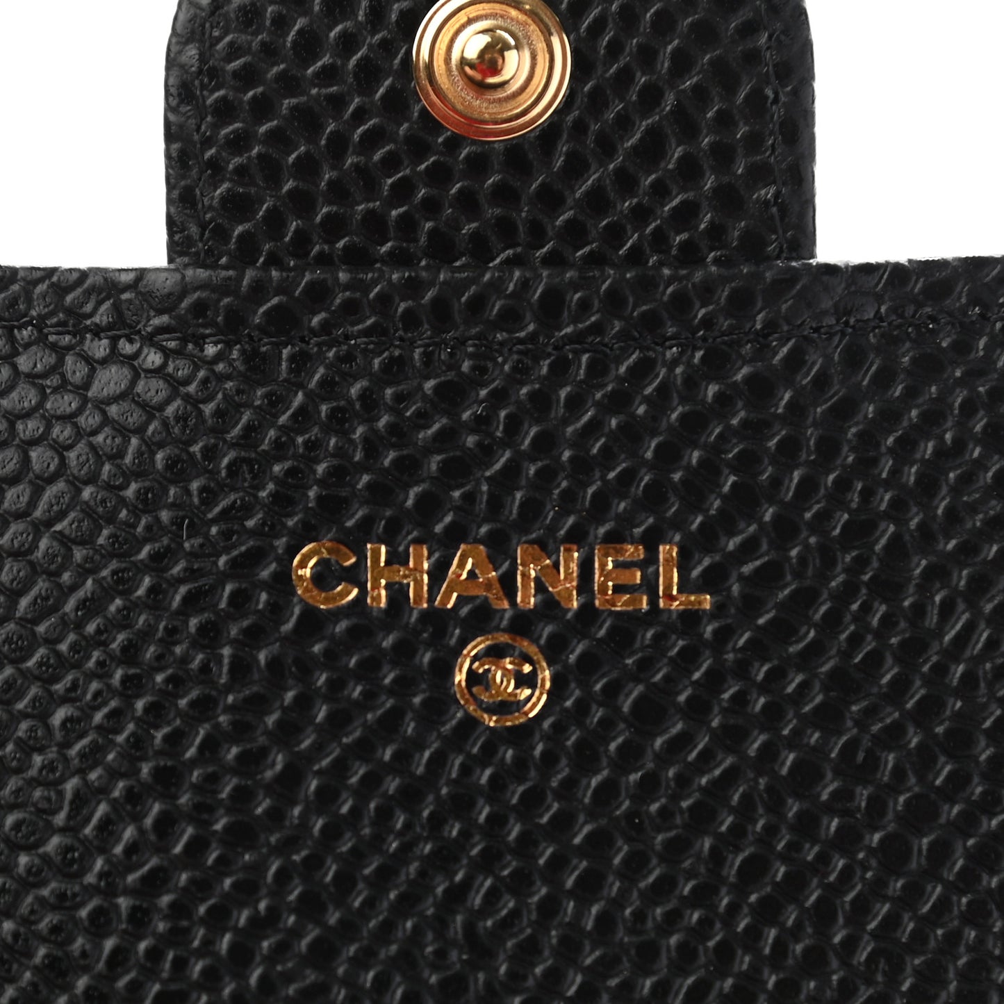Caviar Quilted Large Gusset Flap Wallet Black