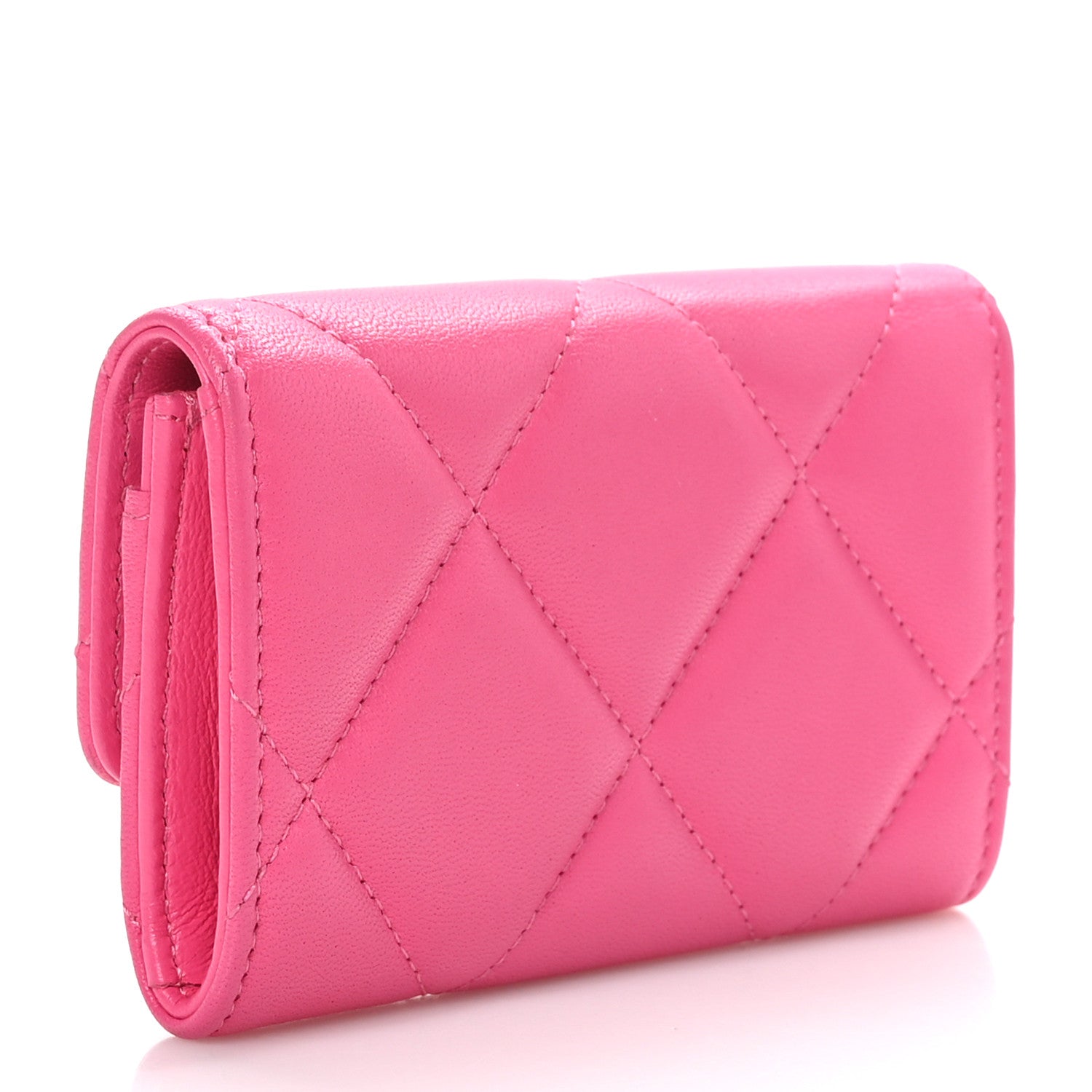 Chanel Lambskin Quilted Chanel 19 Flap Card Holder Pink 3 of 10
