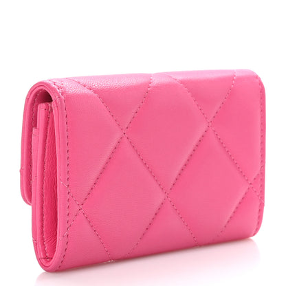 Chanel Lambskin Quilted Chanel 19 Flap Card Holder Pink 3 of 10