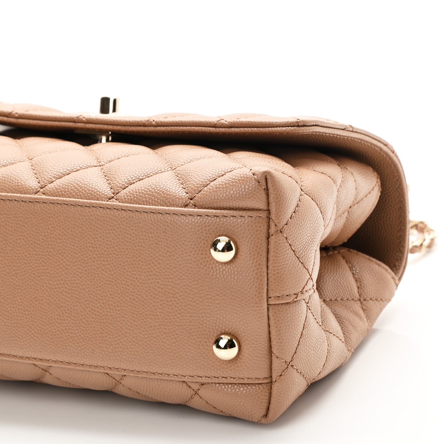 Caviar Quilted Mini Coco Handle Flap Brown