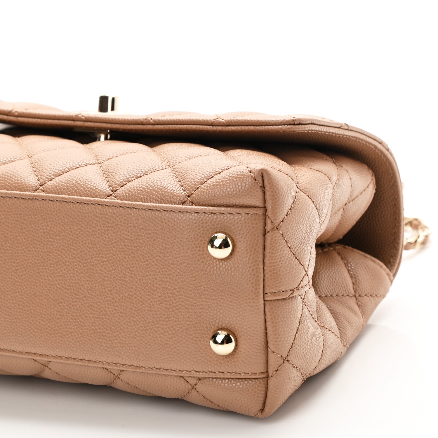 Chanel Caviar Quilted Mini Coco Handle Flap Brown 10 of 11