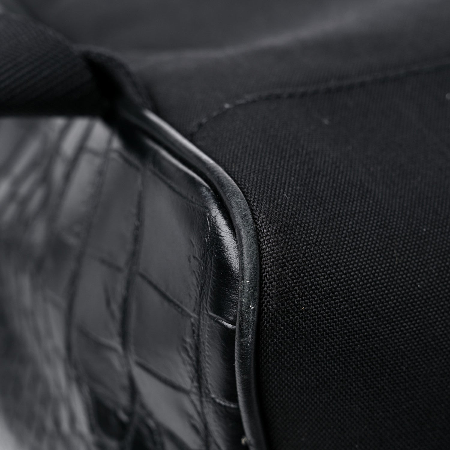 Saint Laurent Calfskin Crocodile Embossed City Backpack Black 9 of 16