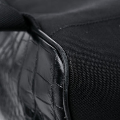Saint Laurent Calfskin Crocodile Embossed City Backpack Black 9 of 16