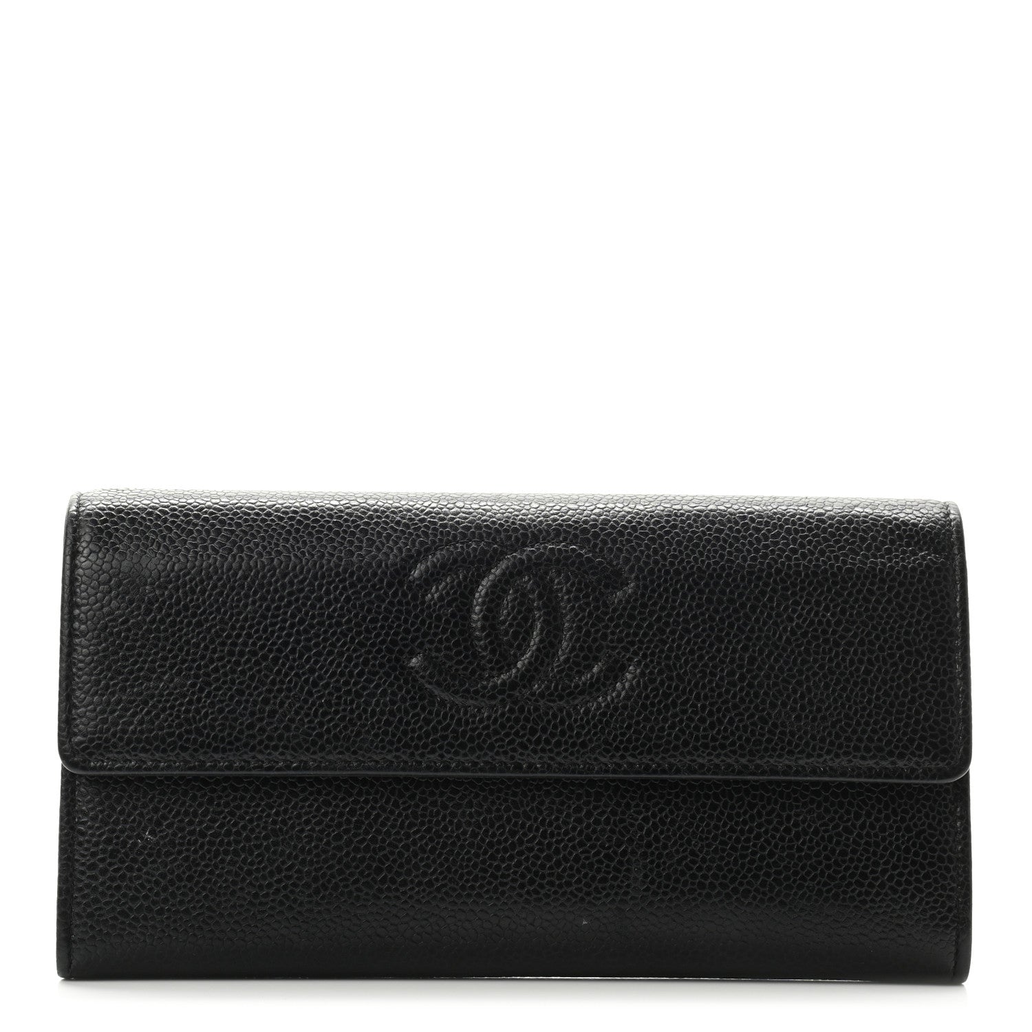 Chanel Caviar Timeless CC Large Gusset Flap Wallet Black 1 of 8