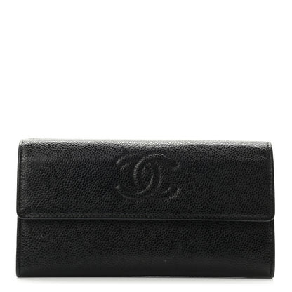 Chanel Caviar Timeless CC Large Gusset Flap Wallet Black 1 of 8