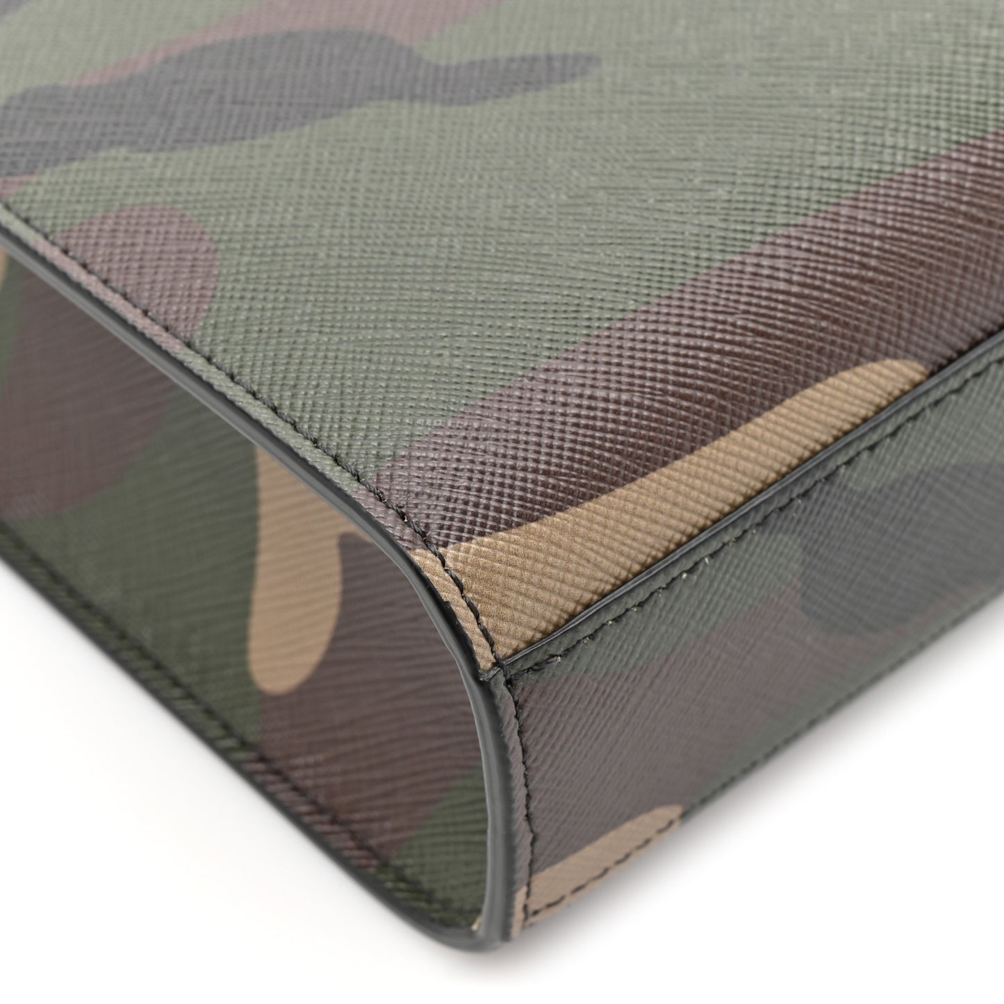 Canvas Calfskin Mini Vertical Cabas Khaki
