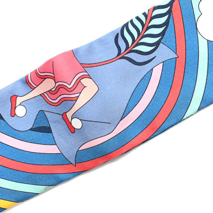 Hermes Silk Carres Volants Twilly Bleu Jaune Vif Multicolor 4 of 5