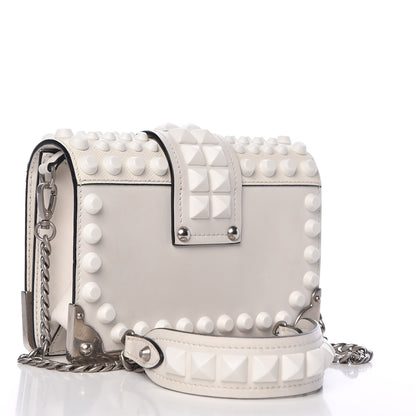 Prada City Calfskin Saffiano Studded Cahier Bag White 3 of 12