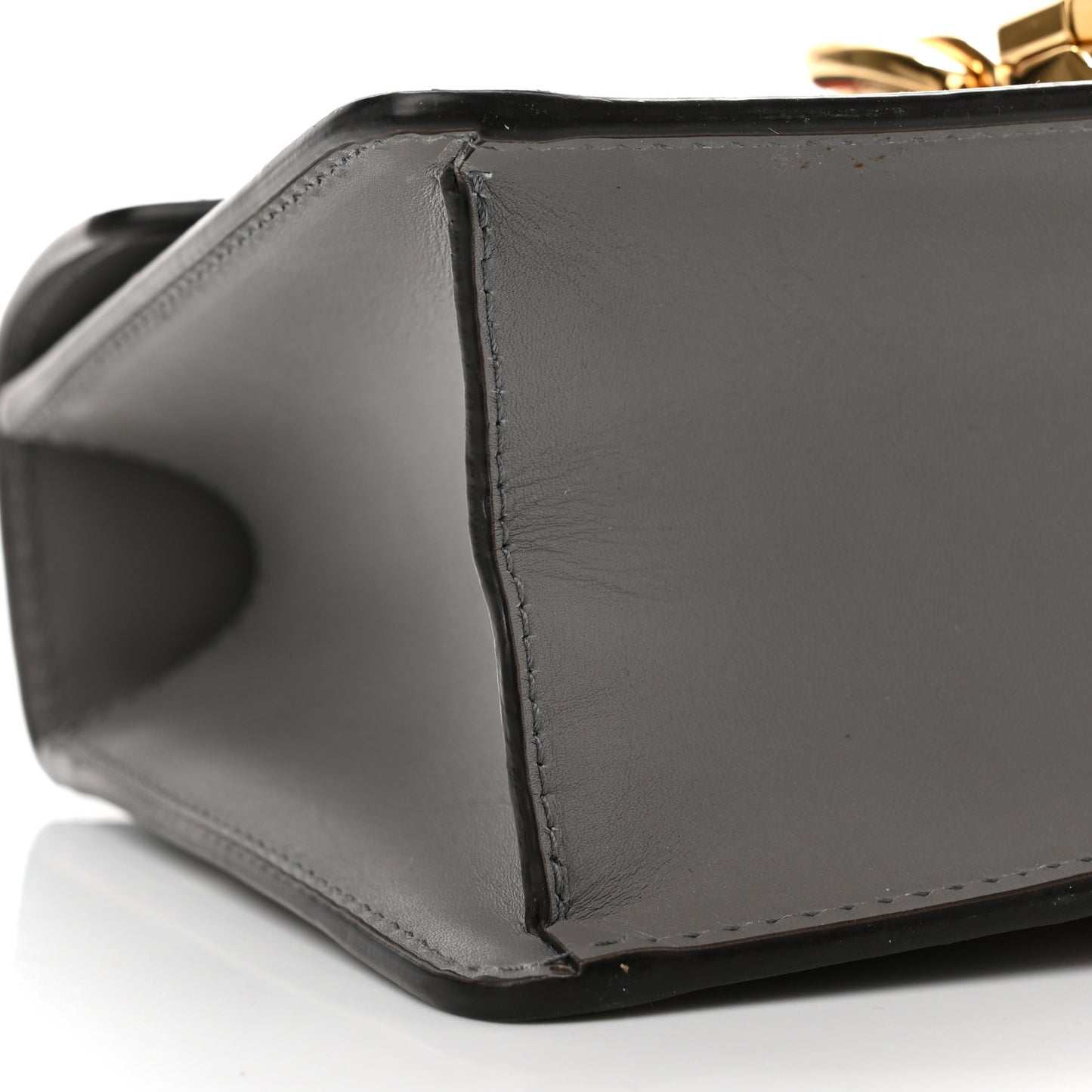 Calfskin Mini Sylvie Chain Shoulder Bag Deep Grey