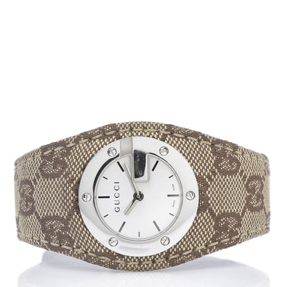Gucci Stainless Steel Canvas 31mm 104 Monogram Quartz Watch Brown 3 of 5