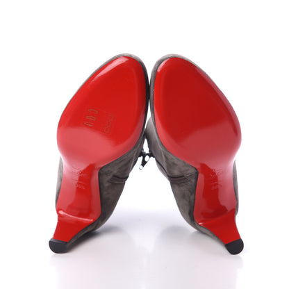Christian Louboutin Suede Top 70 Ankle Boots 36.5 Grey 5 of 7
