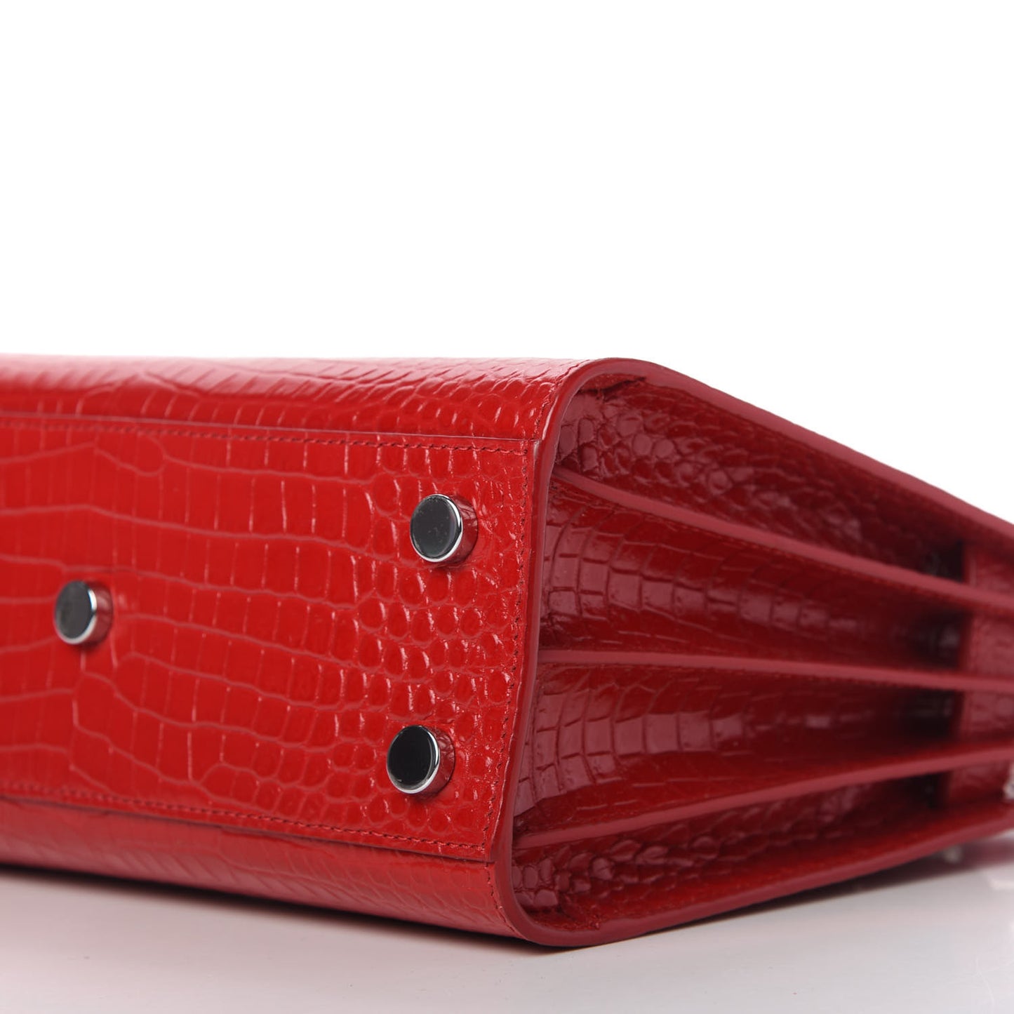 Calfskin Crocodile Embossed Nano Sac De Jour Red