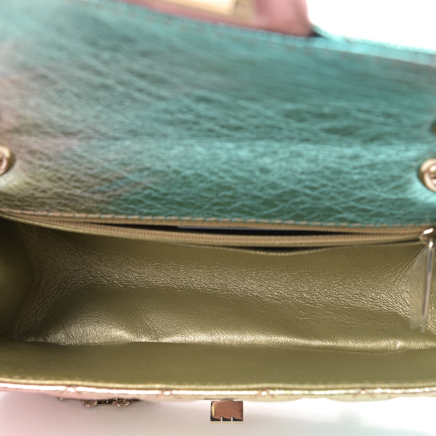 Metallic Goatskin Quilted Mini 2.55 Reissue Flap Multicolor