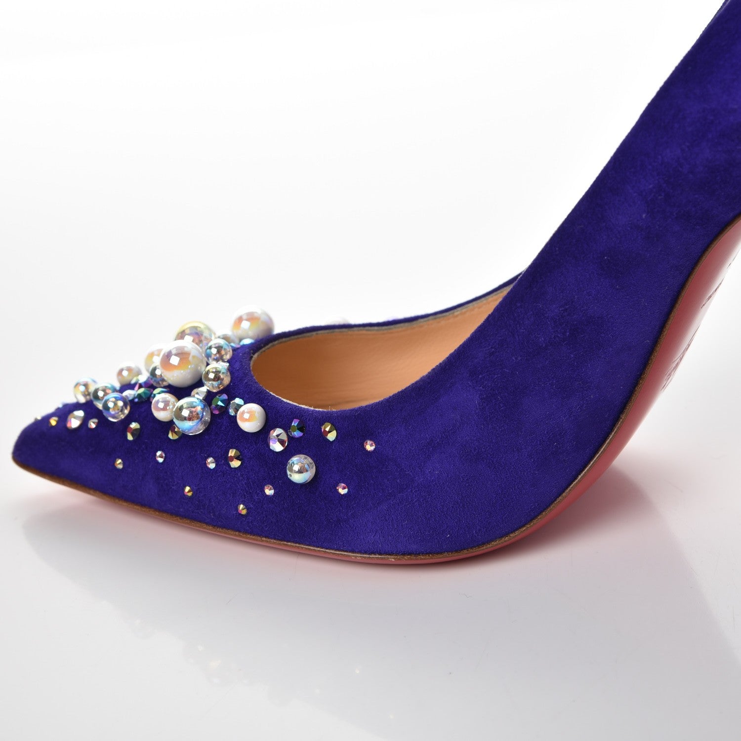 Christian Louboutin Suede Candidate 100 Pumps 37 Purple 9 of 10