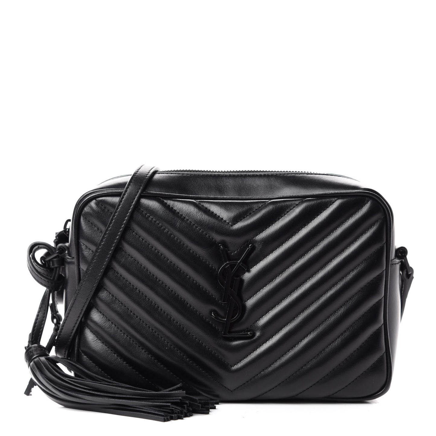 Calfskin Matelasse Monogram Lou Camera Bag Black