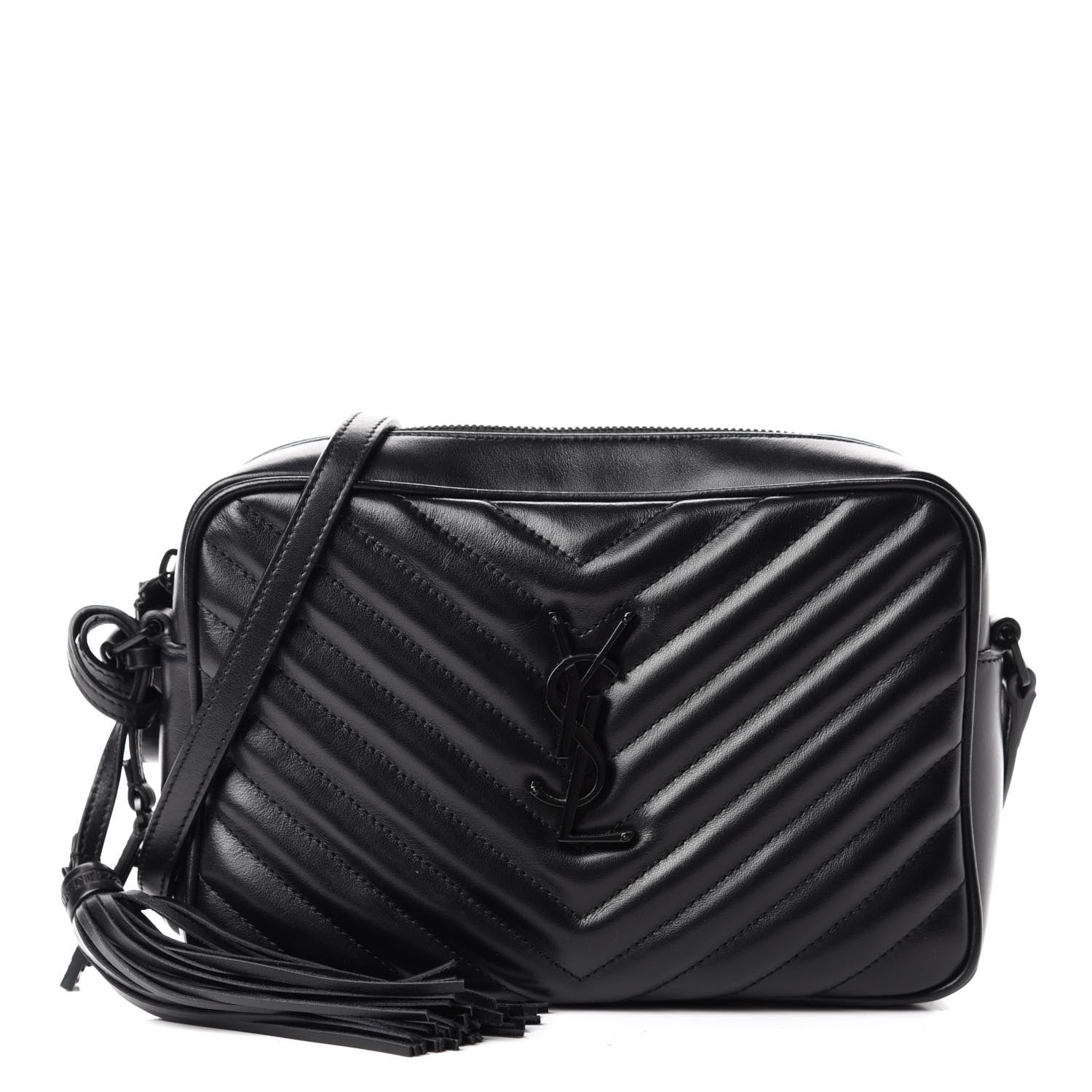 Saint Laurent Calfskin Matelasse Monogram Lou Camera Bag Black 1 of 10