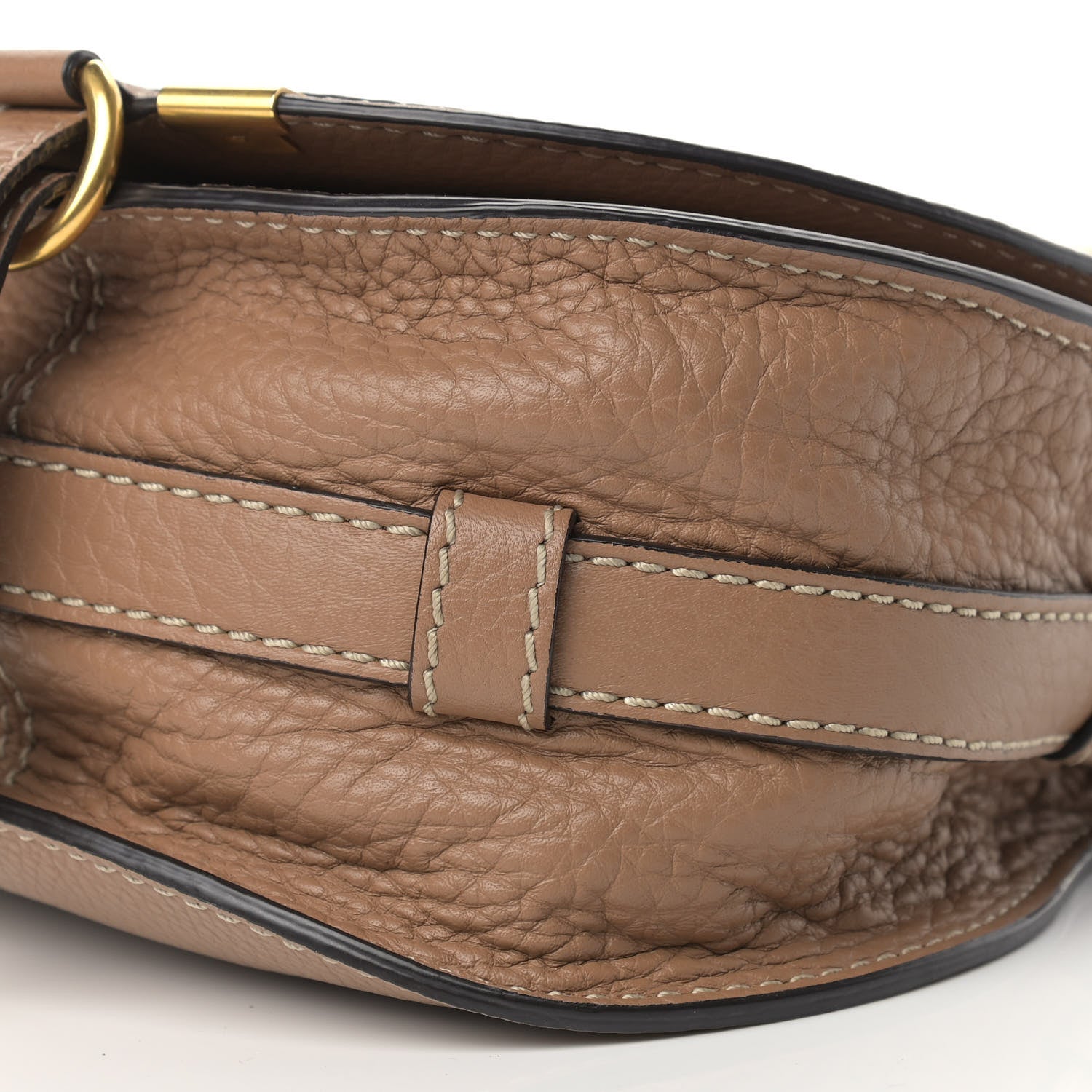 Chloe Calfskin Mini Marcie Round Crossbody Bag Nut 10 of 11