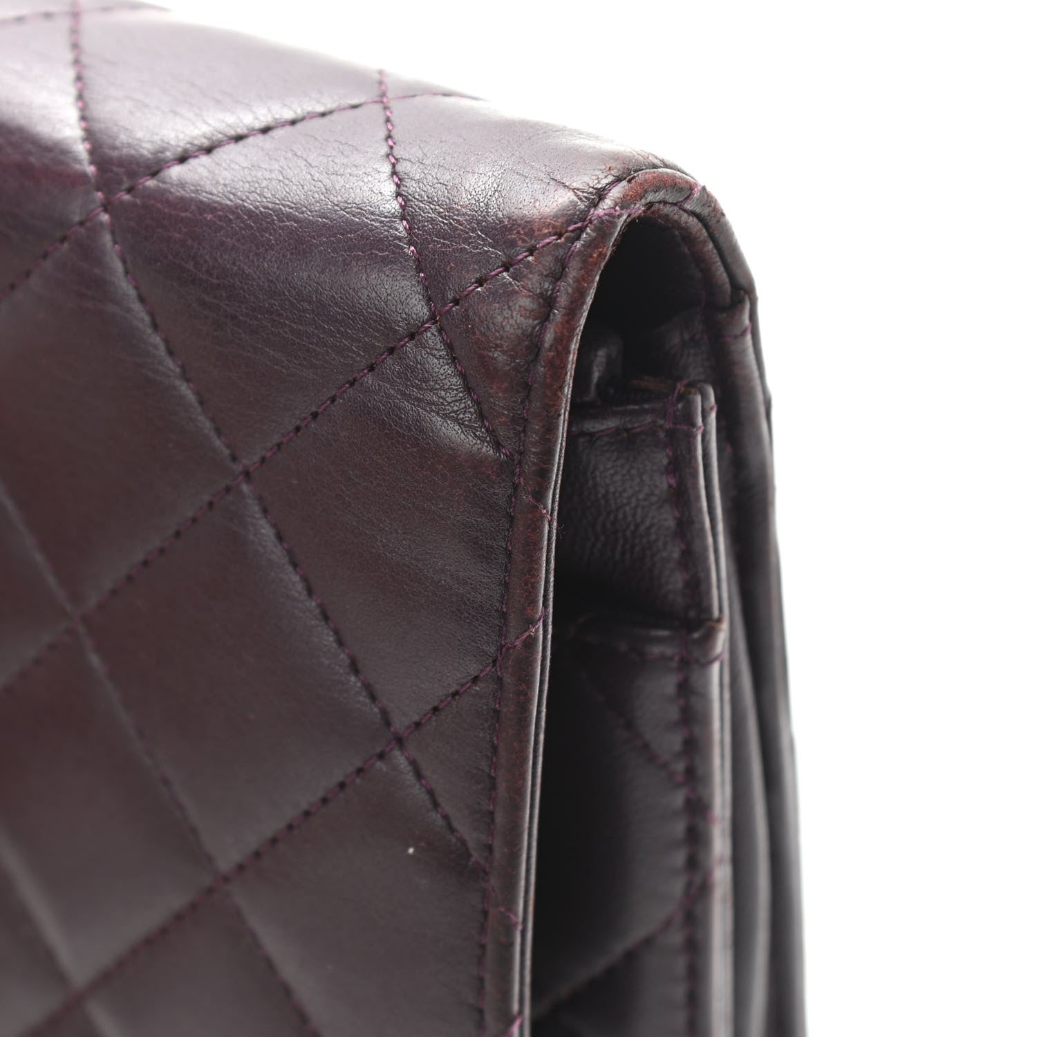 Chanel Lambskin Quilted Wallet On Chain WOC Burgundy 16 of 17